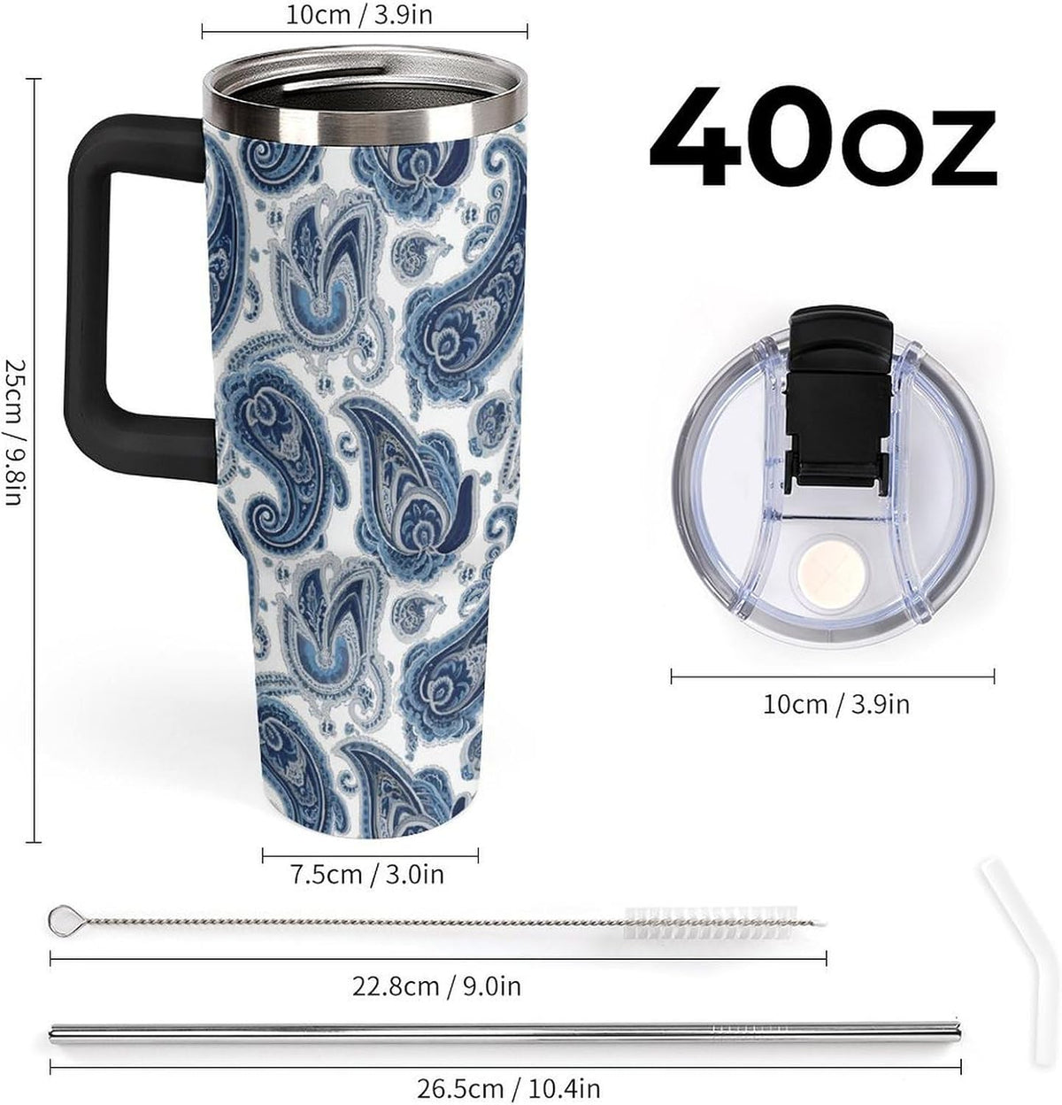 Leakproof Tumbler Vacuum Sealed Car Holder Friendly For Travel Simple Minimalist White Poppy Flower Pattern Coffee Mug Light Rose Red-style-27 - Colors B