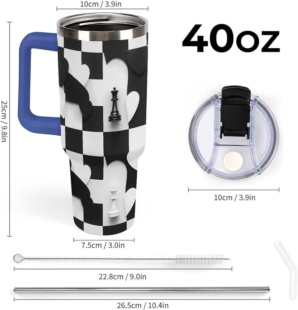 Leakproof Tumbler Vacuum Sealed Car Holder Friendly For Travel Simple Minimalist White Poppy Flower Pattern Coffee Mug Light Rose Red-style-27 - Colors B