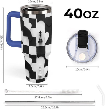 Leakproof Tumbler Vacuum Sealed Car Holder Friendly For Travel Simple Minimalist White Poppy Flower Pattern Coffee Mug Light Rose Red-style-27 - Colors B