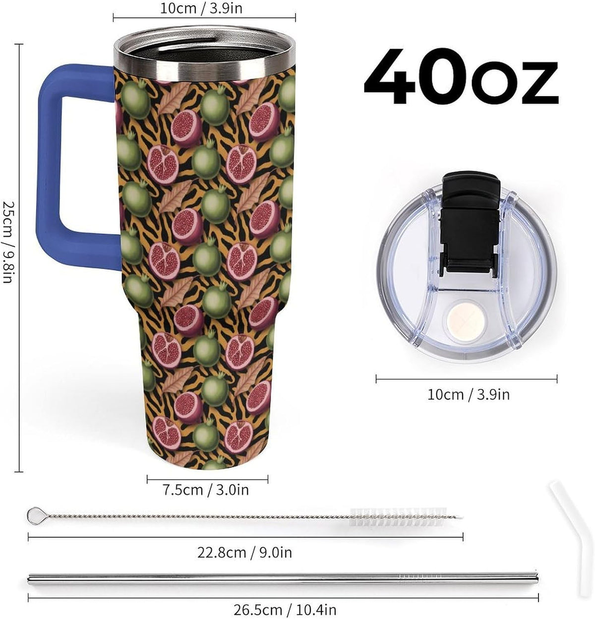 Leakproof Tumbler Vacuum Sealed Car Holder Friendly For Travel Simple Minimalist White Poppy Flower Pattern Coffee Mug Light Rose Red-style-27 - Colors B