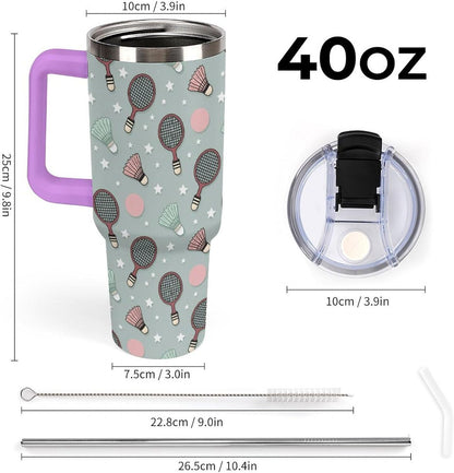 Leakproof Tumbler Vacuum Sealed Car Holder Friendly For Travel Simple Minimalist White Poppy Flower Pattern Coffee Mug Light Rose Red-style-27 - Colors B
