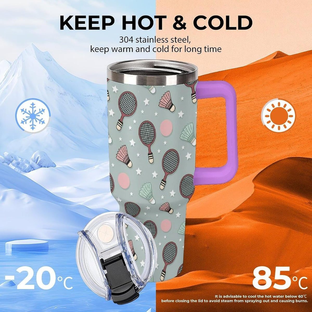 Leakproof Tumbler Vacuum Sealed Car Holder Friendly For Travel Simple Minimalist White Poppy Flower Pattern Coffee Mug Light Rose Red-style-27 - Colors B