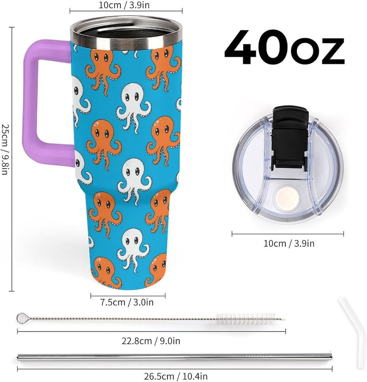 Leakproof Tumbler Vacuum Sealed Car Holder Friendly For Travel Simple Minimalist White Poppy Flower Pattern Coffee Mug Light Rose Red-style-27 - Colors B