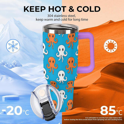 Leakproof Tumbler Vacuum Sealed Car Holder Friendly For Travel Simple Minimalist White Poppy Flower Pattern Coffee Mug Light Rose Red-style-27 - Colors B