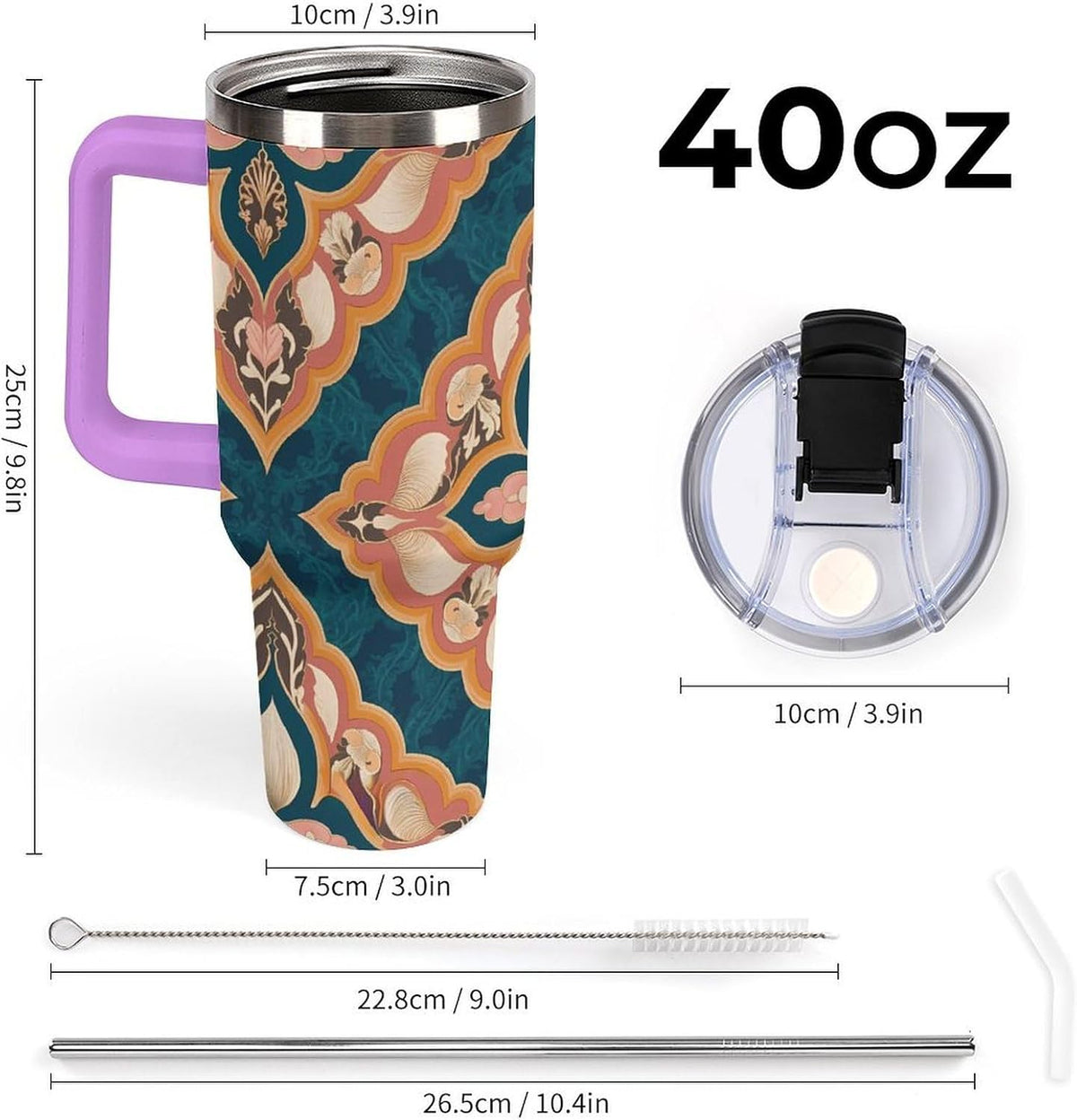 Leakproof Tumbler Vacuum Sealed Car Holder Friendly For Travel Simple Minimalist White Poppy Flower Pattern Coffee Mug Light Rose Red-style-27 - Colors B