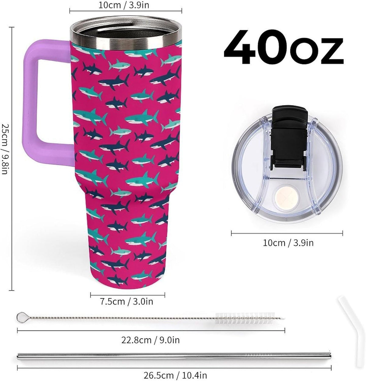 Leakproof Tumbler Vacuum Sealed Car Holder Friendly For Travel Simple Minimalist White Poppy Flower Pattern Coffee Mug Light Rose Red-style-27 - Colors B