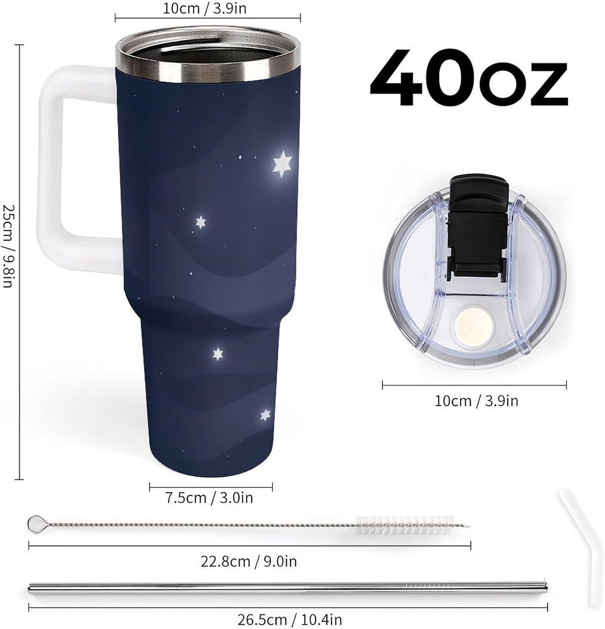 Leakproof Tumbler Vacuum Sealed Car Holder Friendly For Travel Simple Minimalist White Poppy Flower Pattern Coffee Mug Light Rose Red-style-27 - Colors B