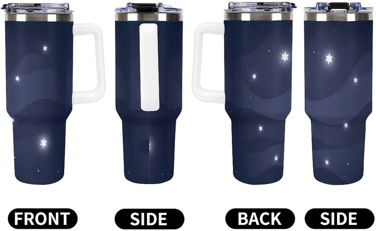 Leakproof Tumbler Vacuum Sealed Car Holder Friendly For Travel Simple Minimalist White Poppy Flower Pattern Coffee Mug Light Rose Red-style-27 - Colors B