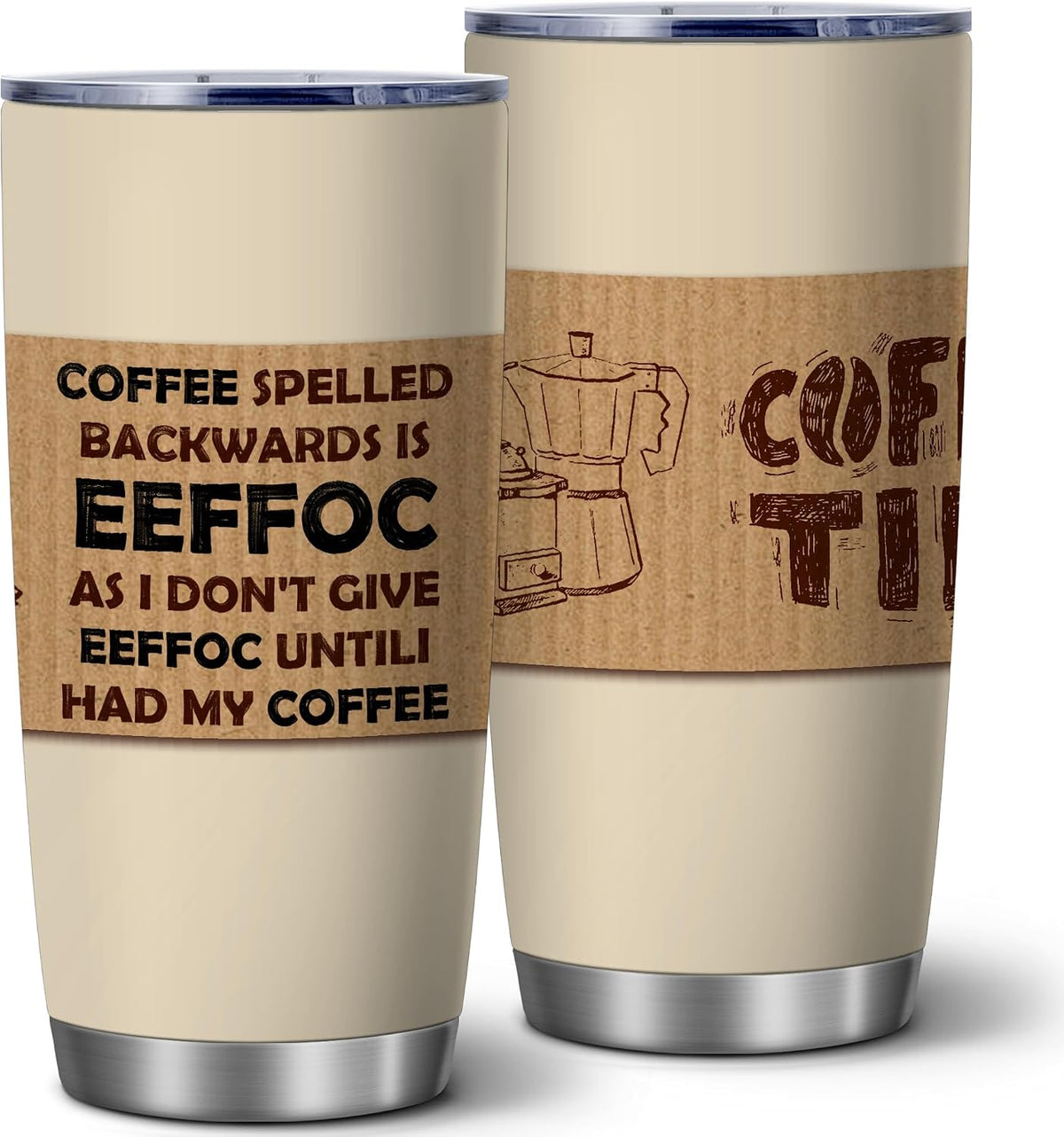 20oz Funny Coffee Quote Insulated Stainless Steel Tumbler with Lid | Double Wall Insulated Mug, Coffee Cup Design, Gift for Coffee Lovers Boss Coworkers Friends, Fits Birthday Office Holiday