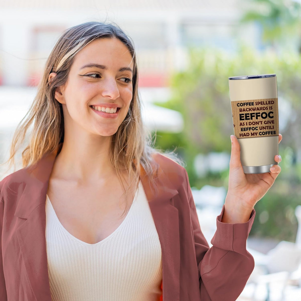 20oz Funny Coffee Quote Insulated Stainless Steel Tumbler with Lid | Double Wall Insulated Mug, Coffee Cup Design, Gift for Coffee Lovers Boss Coworkers Friends, Fits Birthday Office Holiday