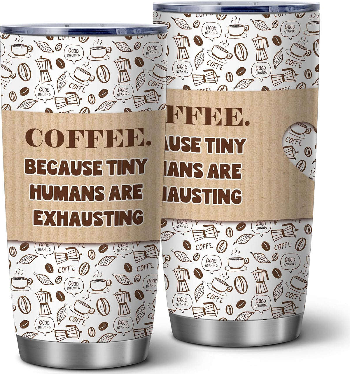 20oz Funny Coffee Quote Insulated Stainless Steel Tumbler with Lid | Double Wall Insulated Mug, Coffee Cup Design, Gift for Coffee Lovers Boss Coworkers Friends, Fits Birthday Office Holiday