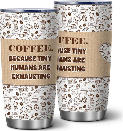 20oz Funny Coffee Quote Insulated Stainless Steel Tumbler with Lid | Double Wall Insulated Mug, Coffee Cup Design, Gift for Coffee Lovers Boss Coworkers Friends, Fits Birthday Office Holiday