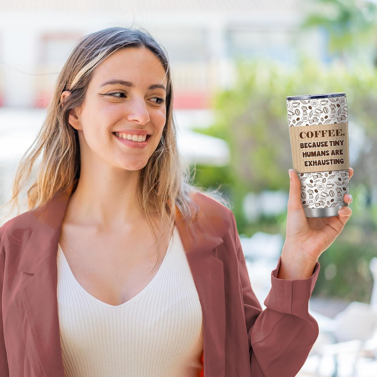 20oz Funny Coffee Quote Insulated Stainless Steel Tumbler with Lid | Double Wall Insulated Mug, Coffee Cup Design, Gift for Coffee Lovers Boss Coworkers Friends, Fits Birthday Office Holiday