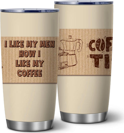 20oz Funny Coffee Quote Insulated Stainless Steel Tumbler with Lid | Double Wall Insulated Mug, Coffee Cup Design, Gift for Coffee Lovers Boss Coworkers Friends, Fits Birthday Office Holiday