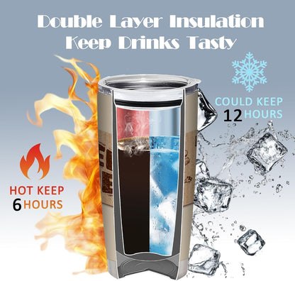 20oz Funny Coffee Quote Insulated Stainless Steel Tumbler with Lid | Double Wall Insulated Mug, Coffee Cup Design, Gift for Coffee Lovers Boss Coworkers Friends, Fits Birthday Office Holiday