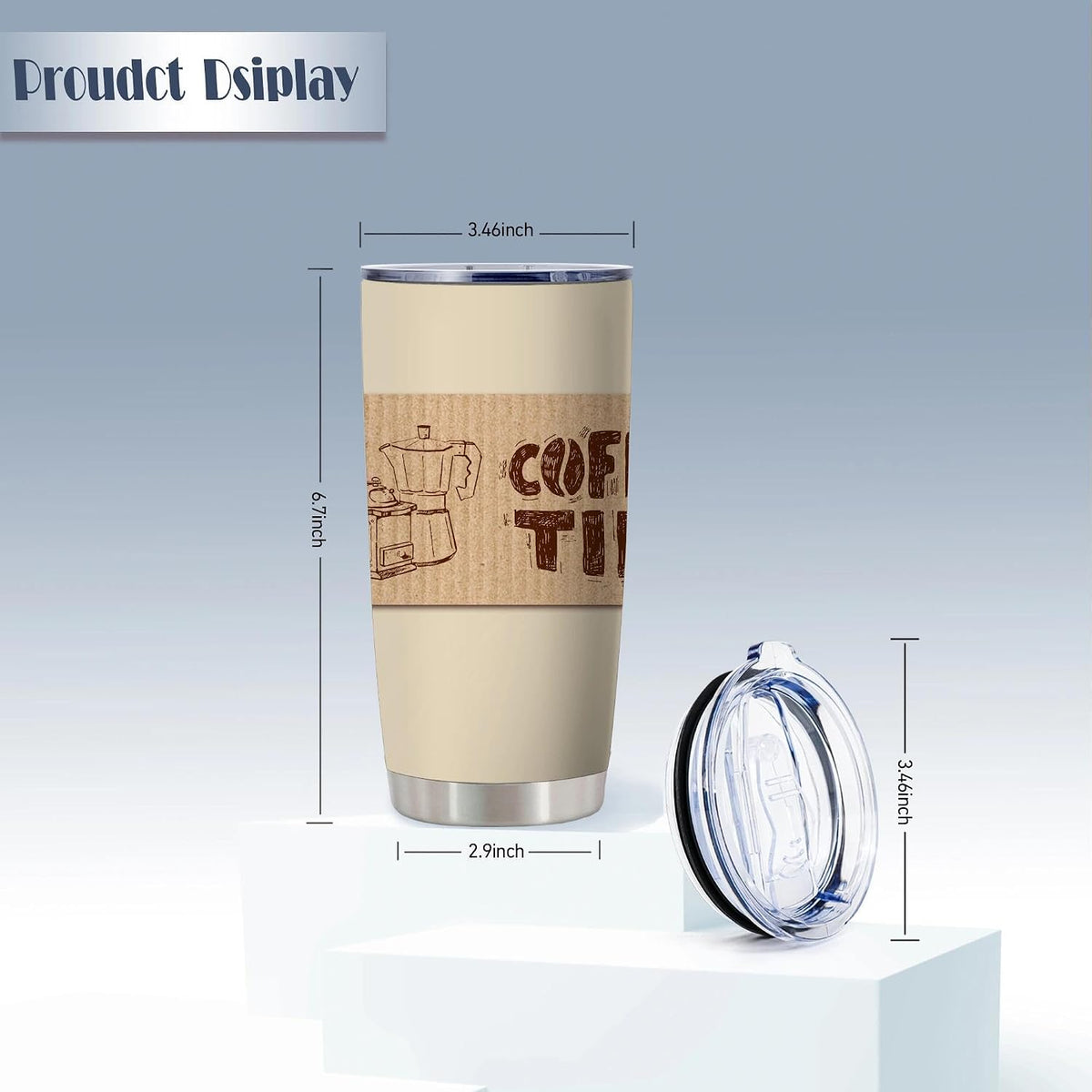 20oz Funny Coffee Quote Insulated Stainless Steel Tumbler with Lid | Double Wall Insulated Mug, Coffee Cup Design, Gift for Coffee Lovers Boss Coworkers Friends, Fits Birthday Office Holiday