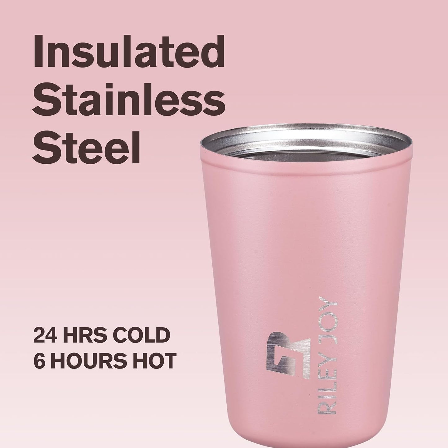 13oz Insulated Travel Coffee Mug, Hot & Iced Coffee Cups with Lids, Pink | 100% Leak Proof, Stainless Steel Vacuum Insulated, Cup holder Friendly, One-Touch Open, To Go, Reusable, Coffee Tumbler
