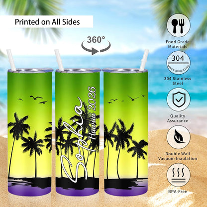 Girl Trip Gifts for Women, Personalized Girls Trip Tumblers with Name Text