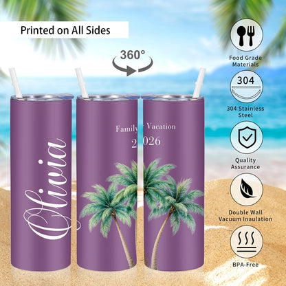 Girl Trip Gifts for Women, Personalized Girls Trip Tumblers with Name Text