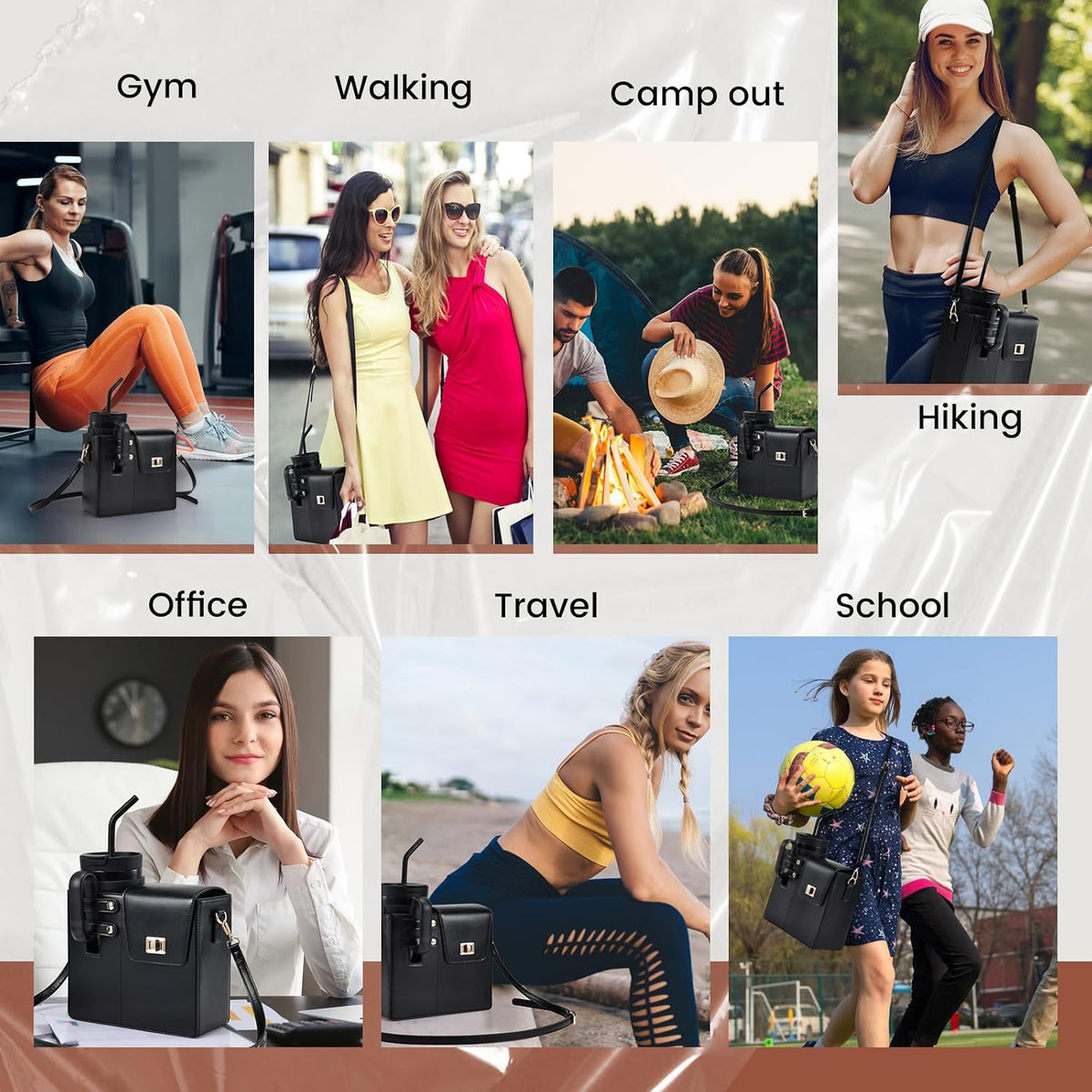 Water Bottle Purse Crossbody Bag Compatible with Stanley 30oz 40oz Tumbler