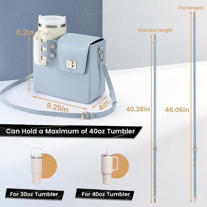 Water Bottle Purse Crossbody Bag Compatible with Stanley 30oz 40oz Tumbler