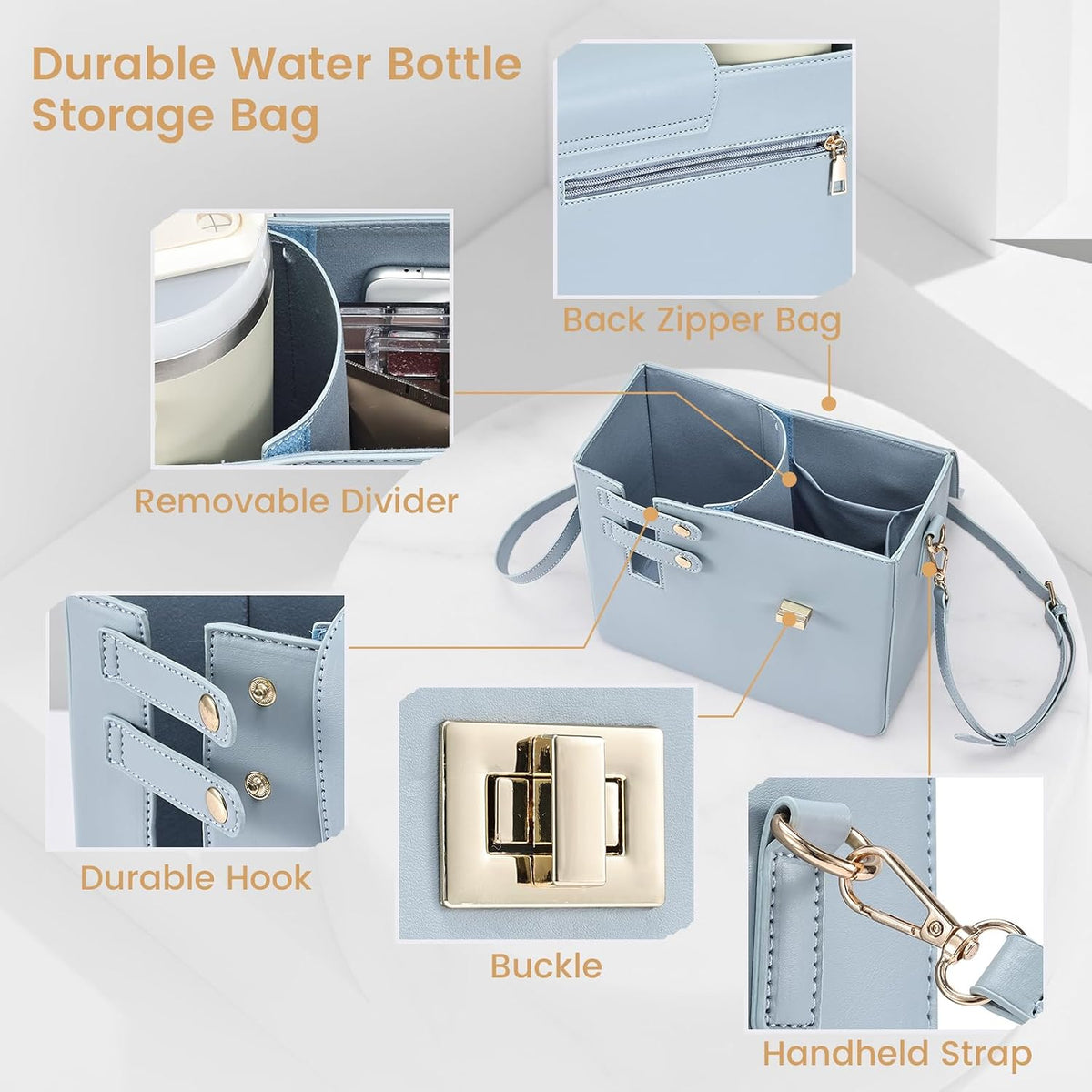 Water Bottle Purse Crossbody Bag Compatible with Stanley 30oz 40oz Tumbler