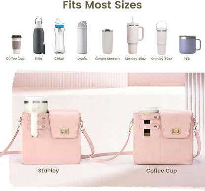 Water Bottle Purse Crossbody Bag Compatible with Stanley 30oz 40oz Tumbler