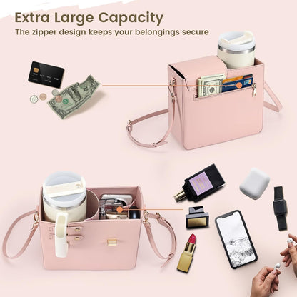 Water Bottle Purse Crossbody Bag Compatible with Stanley 30oz 40oz Tumbler