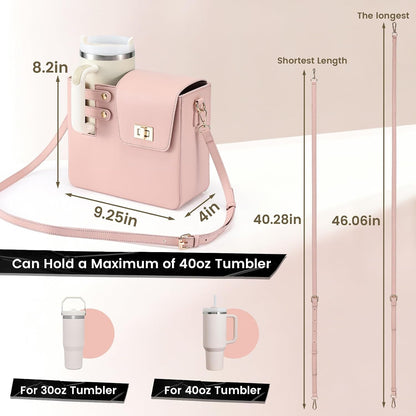 Water Bottle Purse Crossbody Bag Compatible with Stanley 30oz 40oz Tumbler
