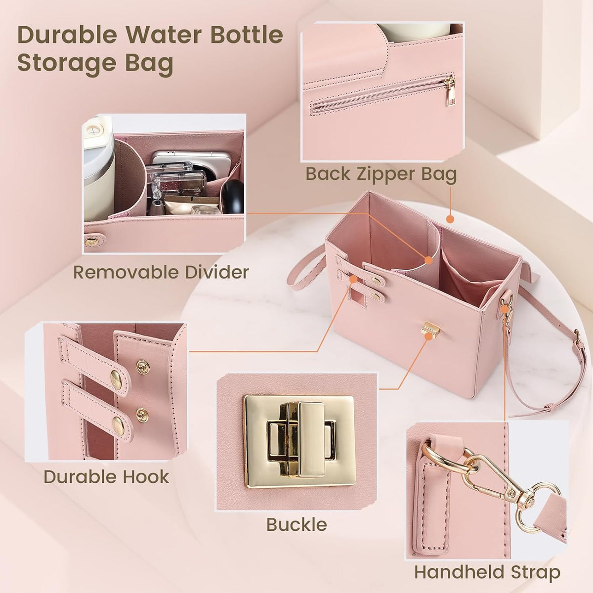 Water Bottle Purse Crossbody Bag Compatible with Stanley 30oz 40oz Tumbler