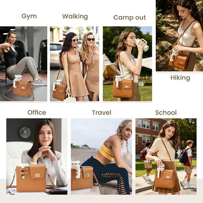 Water Bottle Purse Crossbody Bag Compatible with Stanley 30oz 40oz Tumbler
