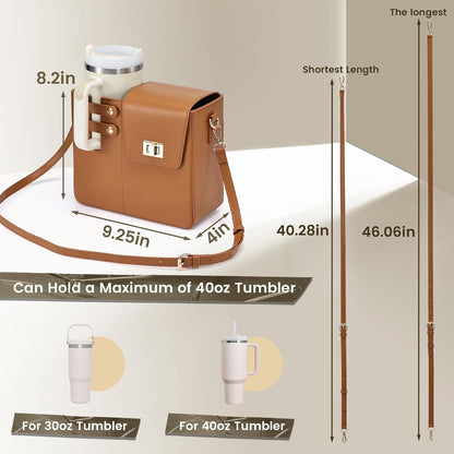 Water Bottle Purse Crossbody Bag Compatible with Stanley 30oz 40oz Tumbler