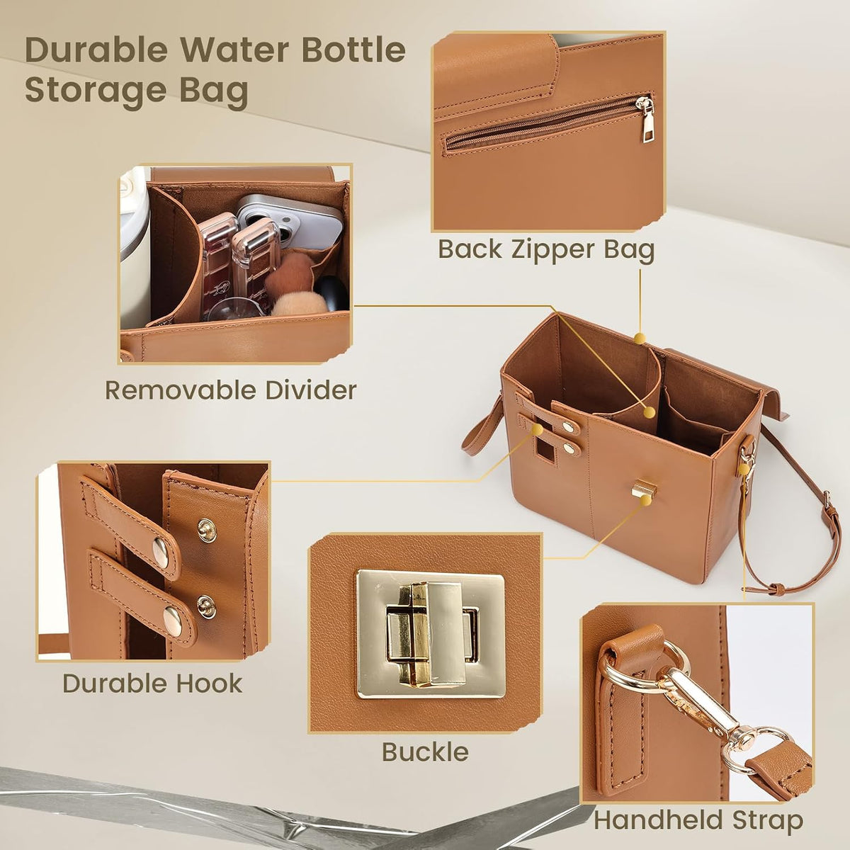 Water Bottle Purse Crossbody Bag Compatible with Stanley 30oz 40oz Tumbler