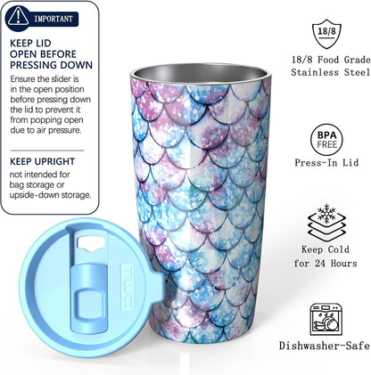 TILUCK 20 oz Insulated Coffee Tumbler with BPA-Free Lid | Travel Coffee Mug, Dishwasher Safe, Cup Holder Friendly, Double-Wall Vacuum Insulation for Hot & Cold Drinks,Matte MistyGray