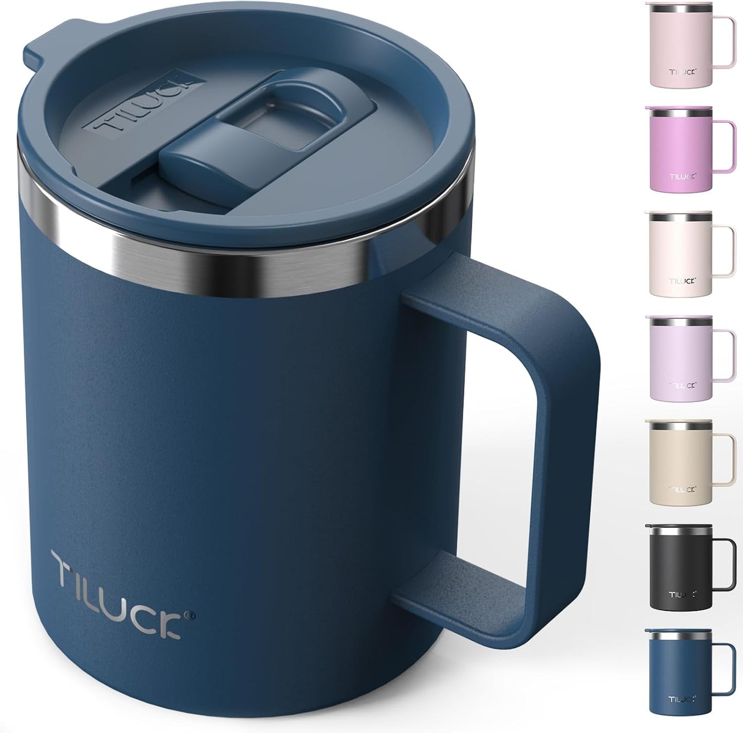 TILUCK 20 oz Insulated Coffee Tumbler with BPA-Free Lid | Travel Coffee Mug, Dishwasher Safe, Cup Holder Friendly, Double-Wall Vacuum Insulation for Hot & Cold Drinks,Matte MistyGray
