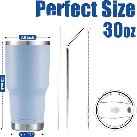D·S 30oz Blue Tumbler Double Wall Vacuum Insulated Travel Coffee Mug