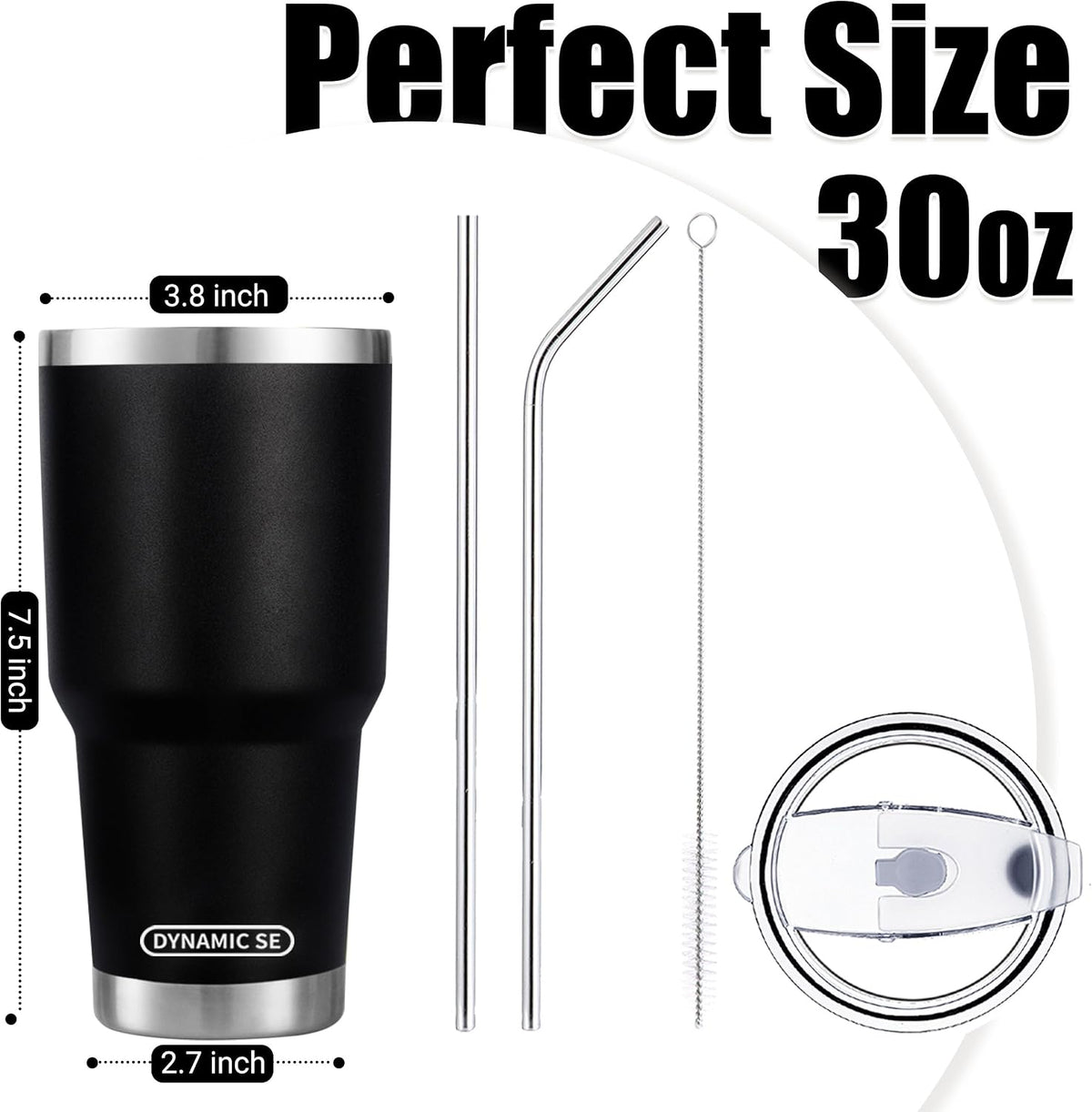 D·S 30oz Blue Tumbler Double Wall Vacuum Insulated Travel Coffee Mug