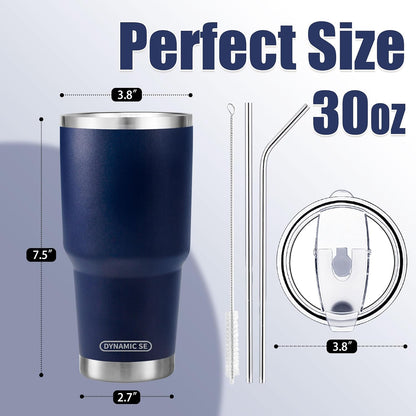 D·S 30oz Blue Tumbler Double Wall Vacuum Insulated Travel Coffee Mug