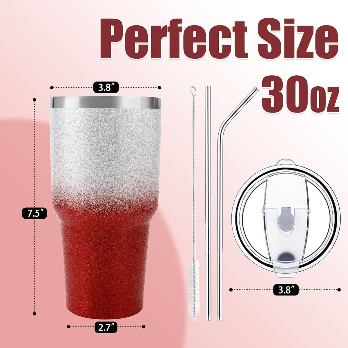 D·S 30oz Blue Tumbler Double Wall Vacuum Insulated Travel Coffee Mug