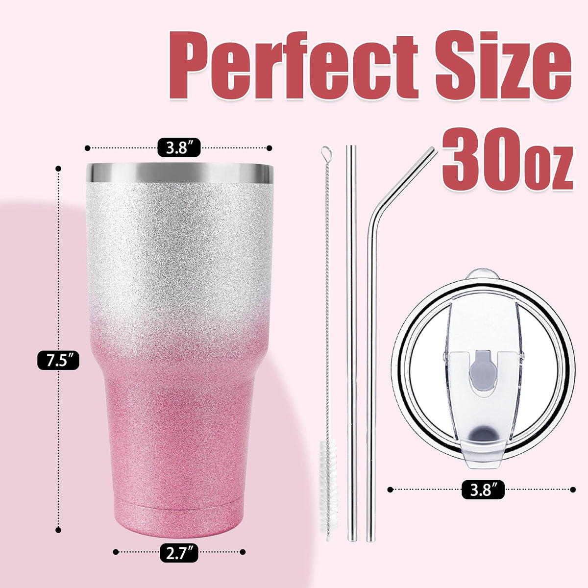 D·S 30oz Blue Tumbler Double Wall Vacuum Insulated Travel Coffee Mug