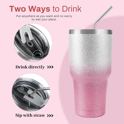 D·S 30oz Blue Tumbler Double Wall Vacuum Insulated Travel Coffee Mug