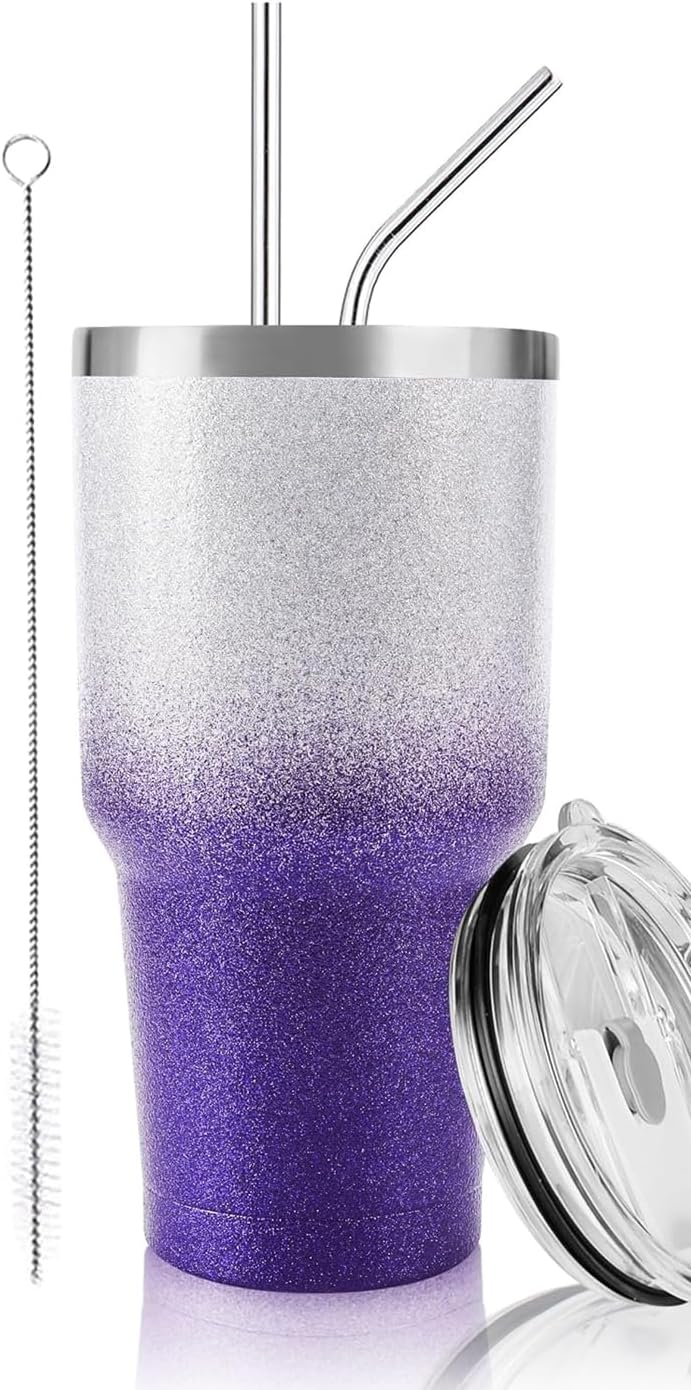 D·S 30oz Blue Tumbler Double Wall Vacuum Insulated Travel Coffee Mug