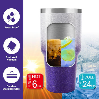 D·S 30oz Blue Tumbler Double Wall Vacuum Insulated Travel Coffee Mug