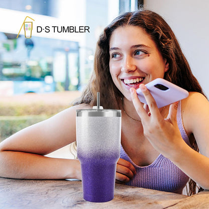 D·S 30oz Blue Tumbler Double Wall Vacuum Insulated Travel Coffee Mug