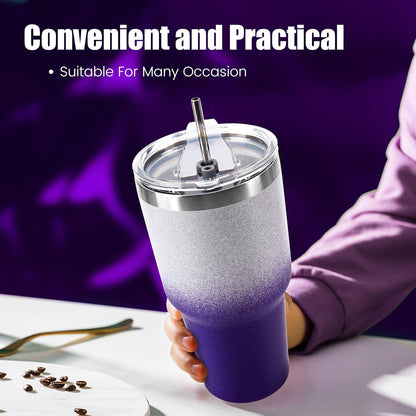 D·S 30oz Blue Tumbler Double Wall Vacuum Insulated Travel Coffee Mug
