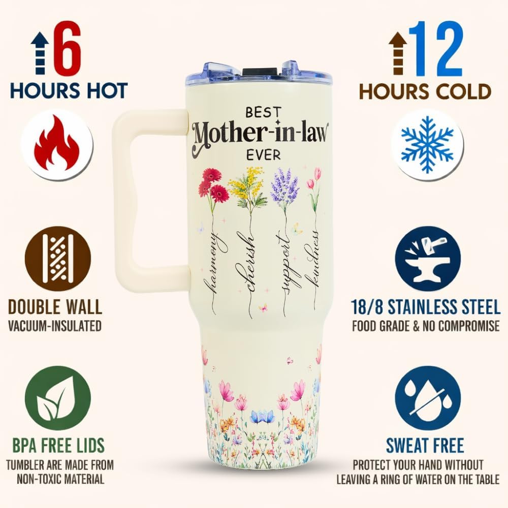 Gifts for Wife from Husband - 40oz Insulated Stainless Steel Tumbler - Wife Mother Day, Anniversary Birthday Romantic Gift for Her, Wifey Present Ideas, Wife Giftss From Husband