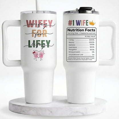 Gifts for Wife from Husband - 40oz Insulated Stainless Steel Tumbler - Wife Mother Day, Anniversary Birthday Romantic Gift for Her, Wifey Present Ideas, Wife Giftss From Husband