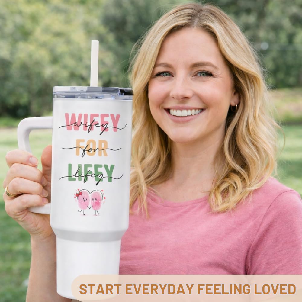 Gifts for Wife from Husband - 40oz Insulated Stainless Steel Tumbler - Wife Mother Day, Anniversary Birthday Romantic Gift for Her, Wifey Present Ideas, Wife Giftss From Husband