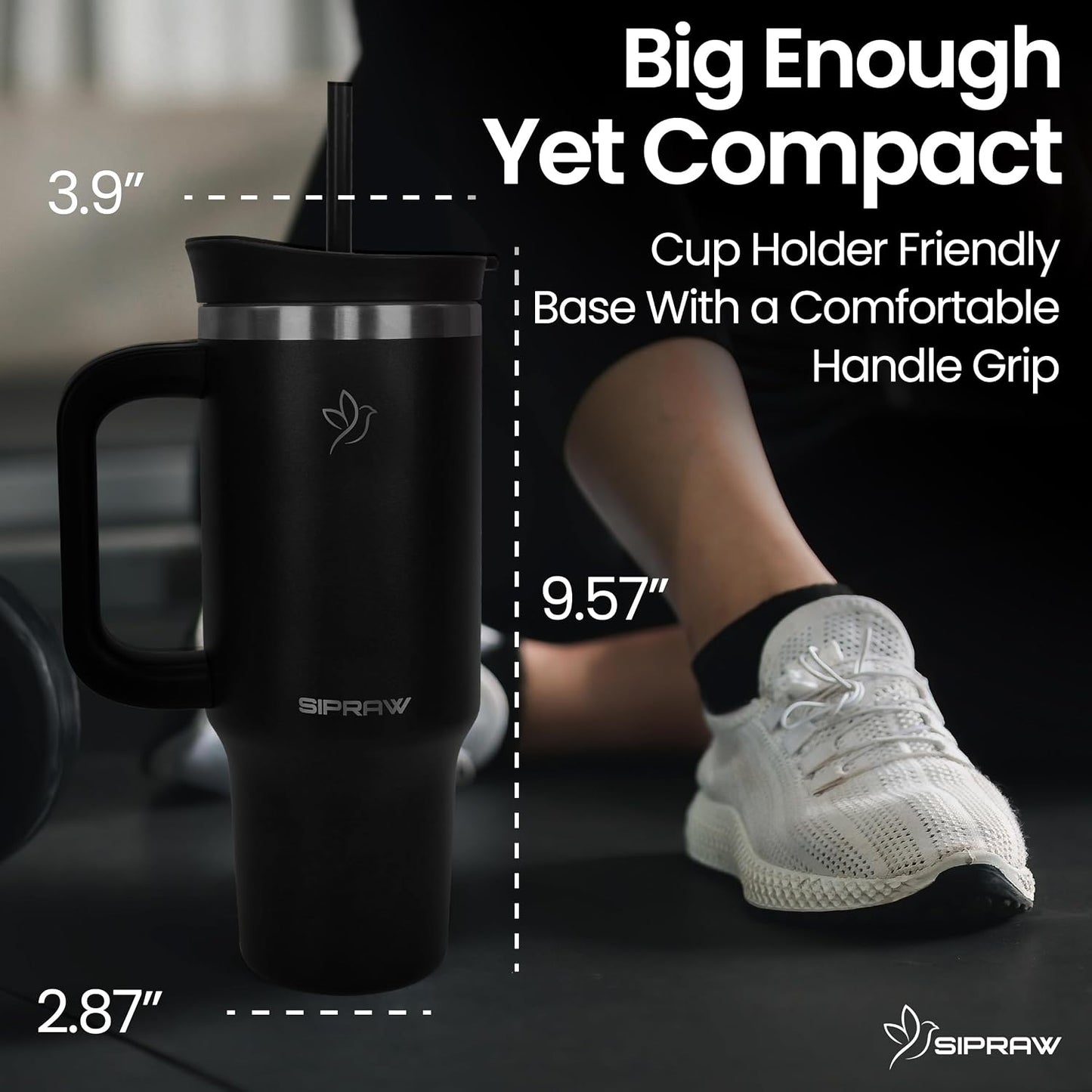 40oz Tumbler with Handle and Straw Insulated Stainless Steel Travel Mug Vacuum Double Wall Coffee Cup Leak Resistant Lid BPA-Free Cup Holder Friendly for Hot & Cold Drinks, Pink