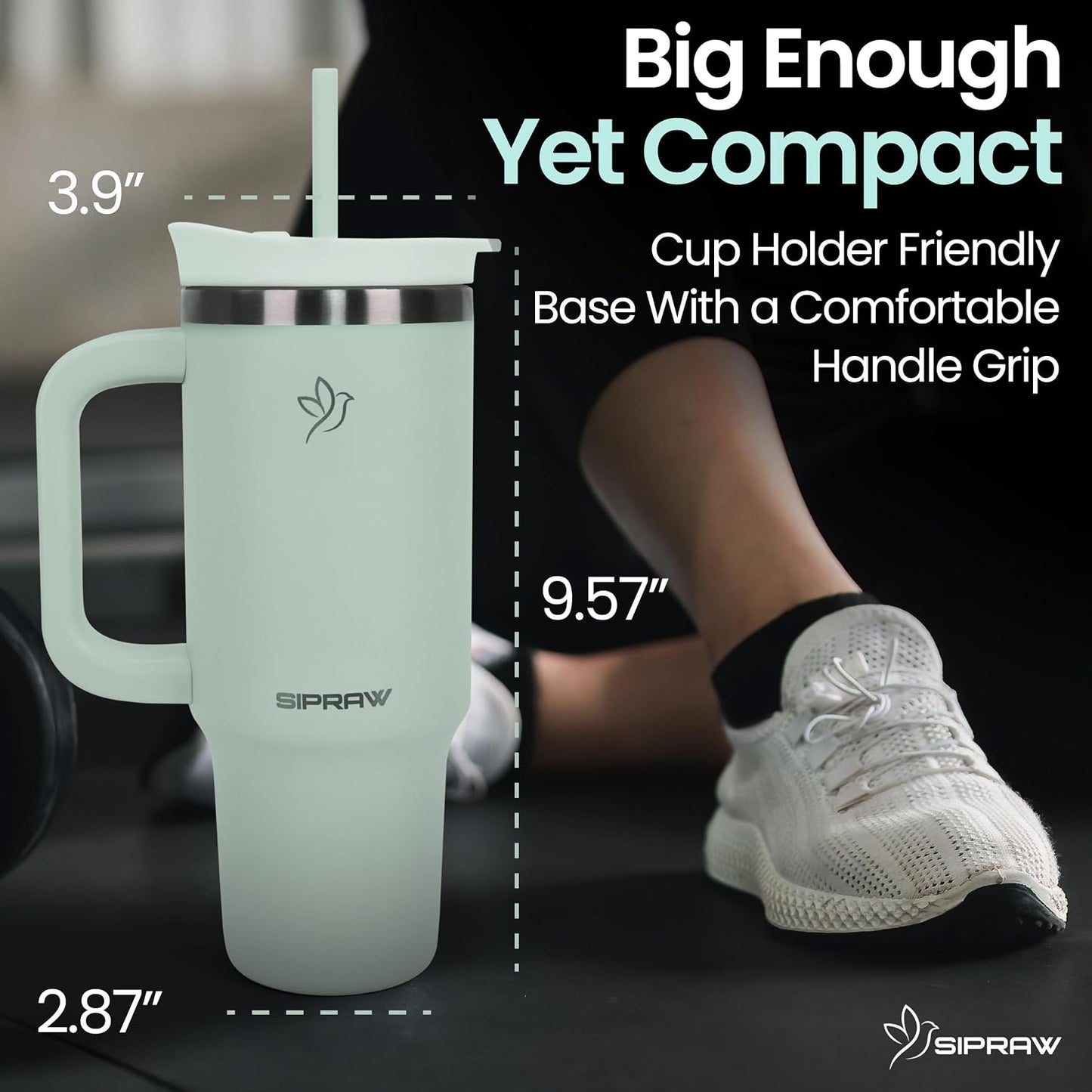 40oz Tumbler with Handle and Straw Insulated Stainless Steel Travel Mug Vacuum Double Wall Coffee Cup Leak Resistant Lid BPA-Free Cup Holder Friendly for Hot & Cold Drinks, Pink